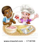 Vector Illustration of Cartoon Girl and Boy Child Chef Cook Children by AtStockIllustration