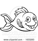 Vector Illustration of Cartoon Goldfish or Gold Fish Character by AtStockIllustration