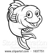 Vector Illustration of Cartoon Goldfish or Gold Fish Character by AtStockIllustration