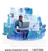 Vector Illustration of Cartoon Guy Laptop Recruitment Job Search Online Cartoon by AtStockIllustration