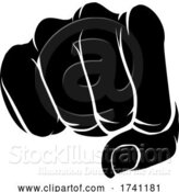 Vector Illustration of Cartoon Hand Fist Punching Front Knuckle on by AtStockIllustration
