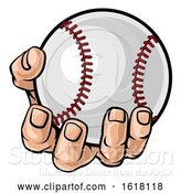 Vector Illustration of Cartoon Hand Holding Baseball Ball by AtStockIllustration