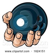 Vector Illustration of Cartoon Hand Holding Bowling Ball by AtStockIllustration