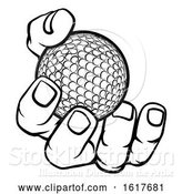 Vector Illustration of Cartoon Hand Holding Golf Ball by AtStockIllustration