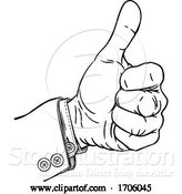 Vector Illustration of Cartoon Hand Thumbs up Gesture Thumb out Fingers in Fist by AtStockIllustration