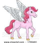 Vector Illustration of Cartoon Pegasus Wings Horse Animal Illustration by AtStockIllustration