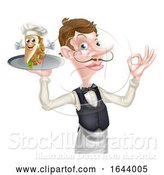 Vector Illustration of Cartoon Perfect Kebab Waiter Butler by AtStockIllustration