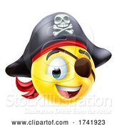 Vector Illustration of Cartoon Pirate Emoticon Face by AtStockIllustration