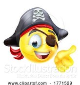 Vector Illustration of Cartoon Pirate Thumbs up Emoticon Face by AtStockIllustration