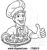 Vector Illustration of Cartoon Pizza Chef Cartoon by AtStockIllustration