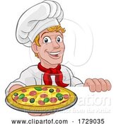 Vector Illustration of Cartoon Pizza Chef Cartoon by AtStockIllustration