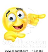 Vector Illustration of Cartoon Pointing Emoticon Emoji Face Icon by AtStockIllustration