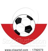 Vector Illustration of Cartoon Poland Polish Flag Soccer Football Heart by AtStockIllustration