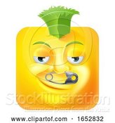 Vector Illustration of Cartoon Punk Mohawk Emoji Emoticon Icon Character by AtStockIllustration