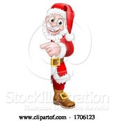 Vector Illustration of Cartoon Santa Claus Christmas Peeking Pointing by AtStockIllustration