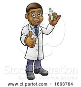 Vector Illustration of Cartoon Scientist Holding Test Tube by AtStockIllustration