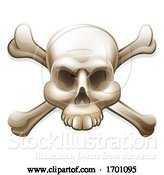 Vector Illustration of Cartoon Skull and Crossbones Pirate Jolly Roger by AtStockIllustration