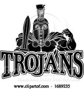 Vector Illustration of Cartoon Spartan Trojan Sports Mascot by AtStockIllustration