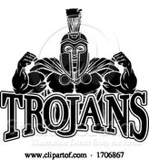 Vector Illustration of Cartoon Spartan Trojan Sports Mascot by AtStockIllustration