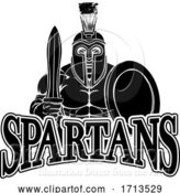 Vector Illustration of Cartoon Spartan Trojan Sports Mascot by AtStockIllustration