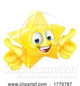 Vector Illustration of Cartoon Star Thumbs up Happy Emoticon Face by AtStockIllustration