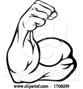 Vector Illustration of Cartoon Strong Arm Showing Biceps Muscle by AtStockIllustration
