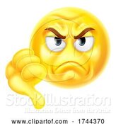 Vector Illustration of Cartoon Thumbs down Dislike Emoticon Emoji Icon by AtStockIllustration