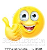 Vector Illustration of Cartoon Thumbs up Emoticon Emoji Face Icon by AtStockIllustration