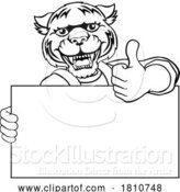 Vector Illustration of Cartoon Tiger Painter Handyman Mechanic Plumber Cartoon by AtStockIllustration