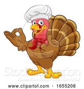 Vector Illustration of Cartoon Turkey Chef Thanksgiving or Christmas Cartoon by AtStockIllustration