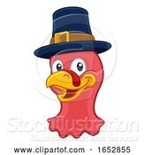 Vector Illustration of Cartoon Turkey Pilgrim Hat Thanksgiving Character by AtStockIllustration