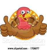 Vector Illustration of Cartoon Turkey Thanksgiving or Christmas Character by AtStockIllustration