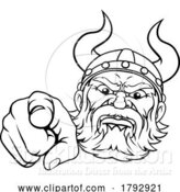 Vector Illustration of Cartoon Viking Mascot Character Pointing by AtStockIllustration