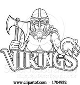 Vector Illustration of Cartoon Viking Trojan Celtic Knight Tennis Warrior Lady by AtStockIllustration