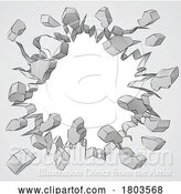 Vector Illustration of Cartoon Wall Background Hole Breaking Through Design by AtStockIllustration