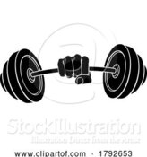Vector Illustration of Cartoon Weight Lifting Fist Hand Holding Barbell Concept by AtStockIllustration