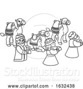 Vector Illustration of Cartoon Wise Men Christmas Nativity Scene Cartoon by AtStockIllustration
