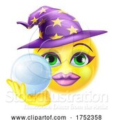 Vector Illustration of Cartoon Witch Emoticon Face Emoji Icon by AtStockIllustration