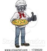 Vector Illustration of Cartoon Wolf Pizza Chef Restaurant Mascot by AtStockIllustration