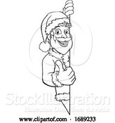 Vector Illustration of Cartoon Young Santa Christmas Sign Thumbs up by AtStockIllustration
