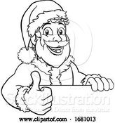 Vector Illustration of Cartoon Young Santa Sign Thumbs up Christmas Cartoon by AtStockIllustration