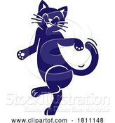 Vector Illustration of Cat Kitten Pet Animal Dancing Mascot Design Icon by AtStockIllustration