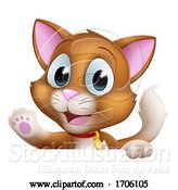 Vector Illustration of Cat Pet Kitten Cute Animal Character Sign by AtStockIllustration