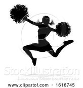 Vector Illustration of Cheerleader Pom Poms Silhouette by AtStockIllustration