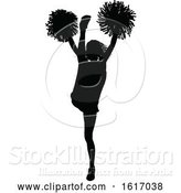 Vector Illustration of Cheerleader Silhouette by AtStockIllustration