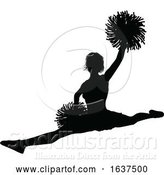 Vector Illustration of Cheerleader Silhouette by AtStockIllustration