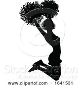 Vector Illustration of Cheerleader Silhouette by AtStockIllustration