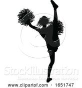 Vector Illustration of Cheerleader Silhouette by AtStockIllustration