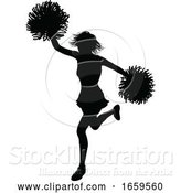 Vector Illustration of Cheerleader Silhouette by AtStockIllustration