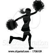 Vector Illustration of Cheerleader Silhouette by AtStockIllustration